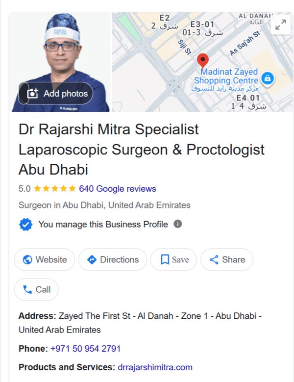 Dr Rajarshi Mitra Google Business Profile