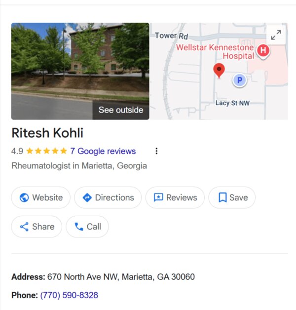 Dr Ritesh Kohli Google Business Profile