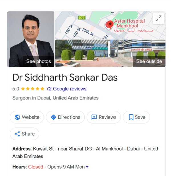 Dr Siddharth Das Google Business Profile