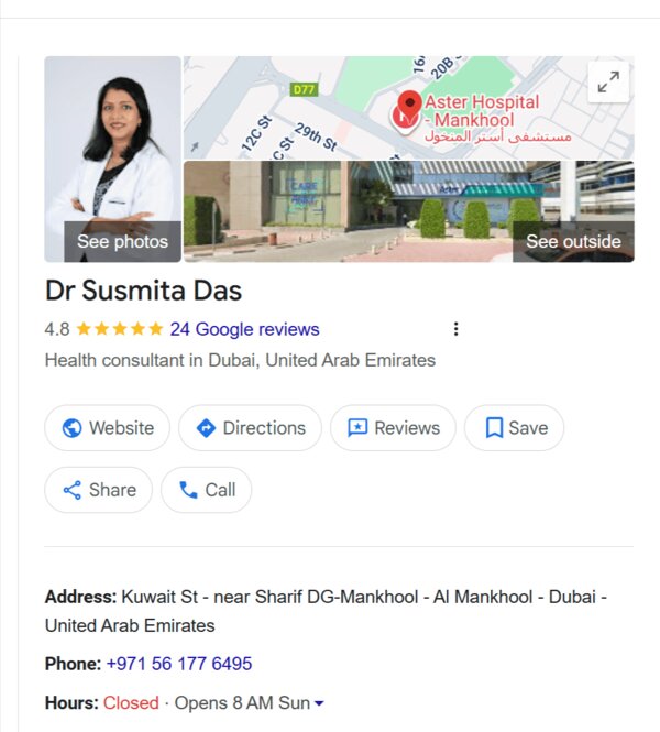 Dr Susmita Das Google Business Profile